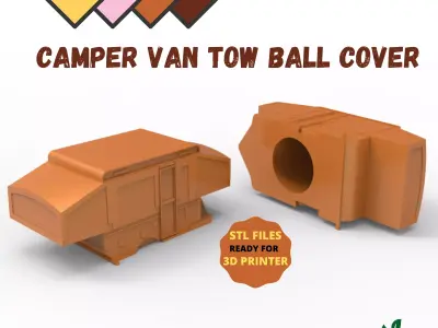 Camper Van Tow Ball Cover Cap Design 3 3D print model