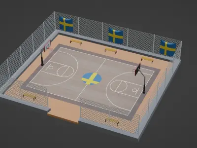 Basketball Stadium - Sweden Low-poly 3D model