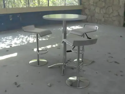 Cocktail Table Bar Free low-poly 3D model