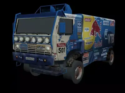 Truck rally Low-poly 3D model