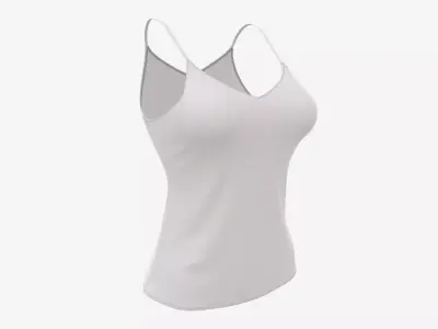 Strap Vest Top for Women White Mockup 3D model