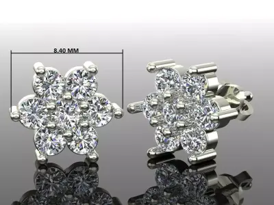 Women Diamond Earrings 3D print model