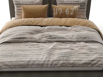 Comfortable and sport bed set27 3D model