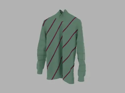 Sweater with stripes Low-poly 3D model
