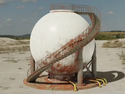 Sphere tank Low-poly 3D model