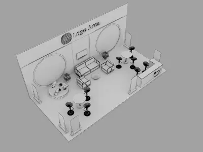 Booth Exhibition Stand a51 3D model