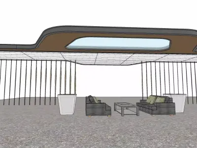 Entrance dropline shading area 3d model 3D model