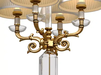 Large crystal table lamp in neoclassical American style  3D model