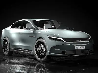 BYD han 2024 3d model Low-poly 3D model