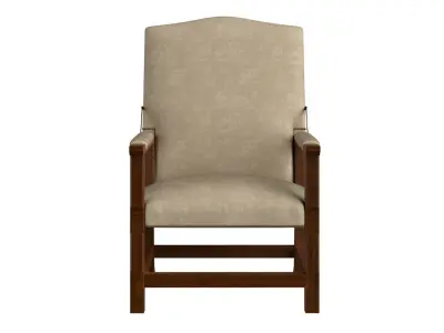 Italian Leather Upholstered Chair 3D model