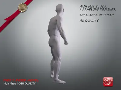 Man A Testing model - Marvelous Designer Stand2 Low-poly 3D model