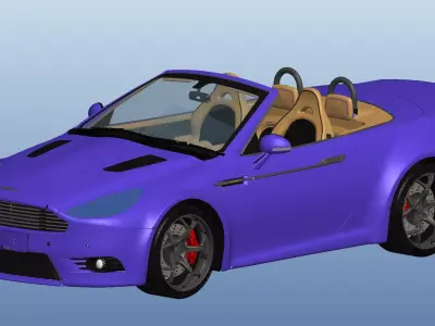 Aston Martin convertible sports car 3D model