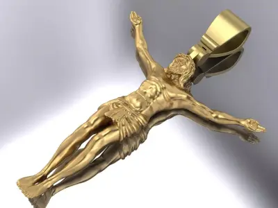 Jesus Pendant Jewelry Brand Gold 3D print model