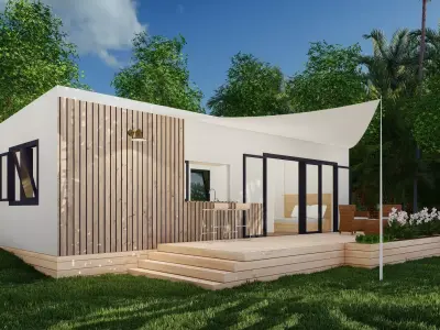 Shipping container home 4x9 meters 3D model