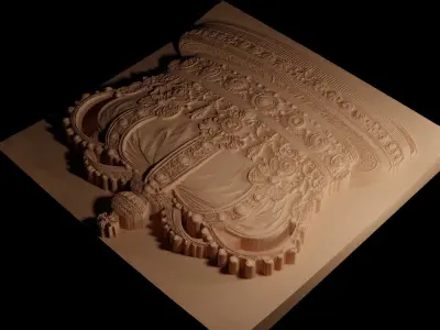 Royal Crown Sandcasting Bas High Relief CNC 3D print model