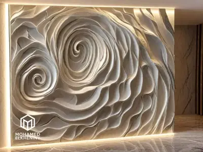decor set wall panel wall relief mural CNC 44 3D model