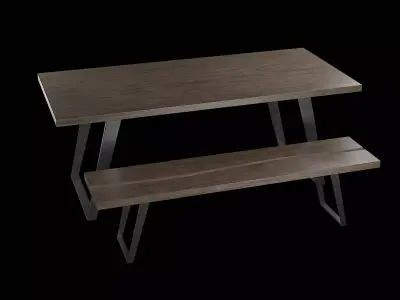 Dining Table Set-07 Low-poly 3D model