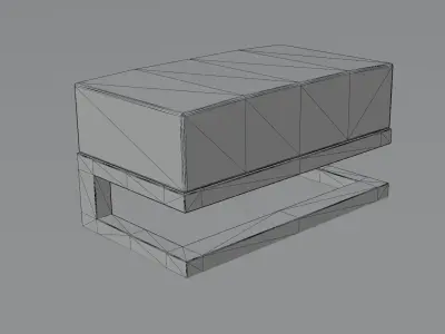 Bed Seat Low-poly 3D model