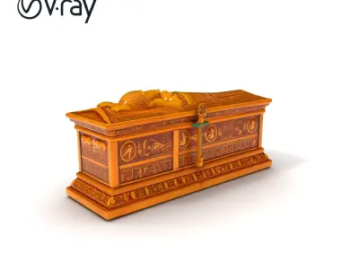 Ancient Egyptian Sarcophagus Model Pack for HighDetail Scenes Low-poly 3D model