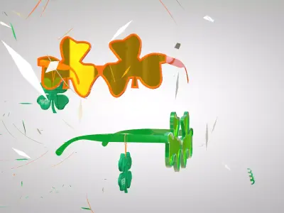 St Patrick Glasses 3D Model 3D model