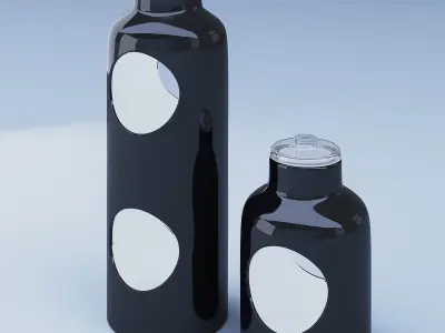 Black Containter Glass 3D model