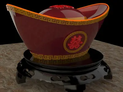 Chinese gold Ingot  3D model