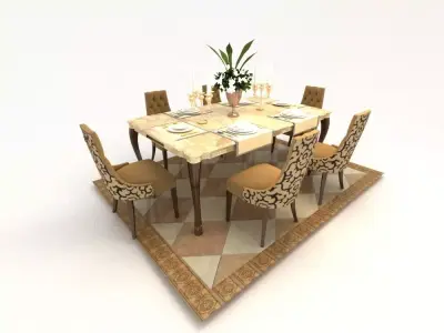table dining and chairs 3D model order