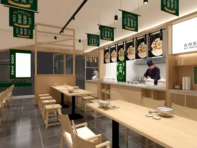 restaurant Low-poly 3D model