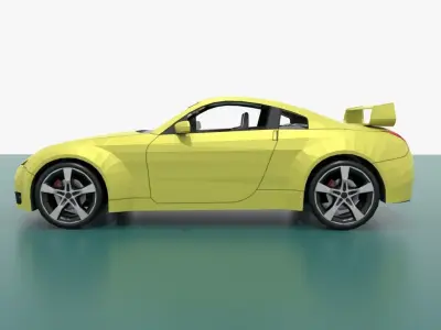 low poly cartoon car sport Low-poly 3D model