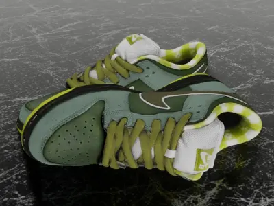 CONCEPTS X NIKE SB DUNK LOW GREEN LOBSTER 3D SHOES Low-poly 3D model