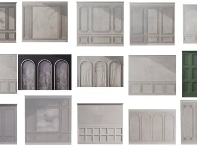 Wall Molding Collection 15 3D Models Low-poly 3D model