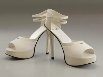High Heeled Luxury Design Shoes  Low-poly 3D model