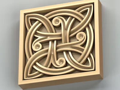 Square rosette 017 Celtic 3D model