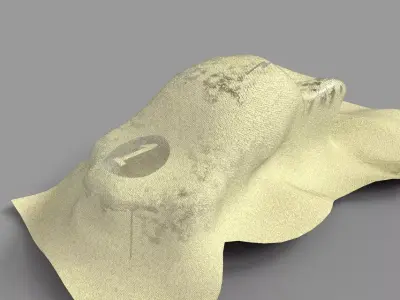 Car 8 covered with fabric Low-poly 3D model