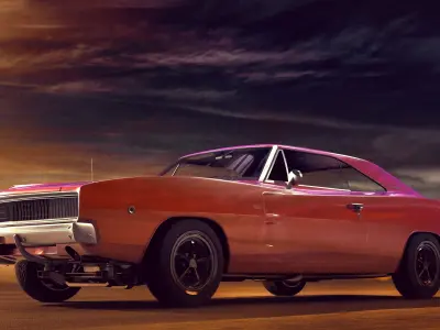 Dodge -1968 - Charger hemi RT V8 3D model