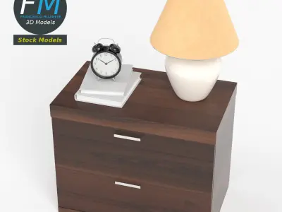 Bedside table set 1 3D model