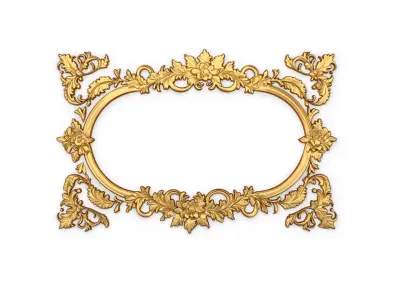 Plaster decorative frame ornament 05 3D model