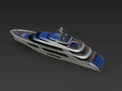 Platinum Horizon Superyacht 3D Model Low-poly 3D model