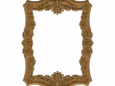 Carved picture frame STL 3D model 112