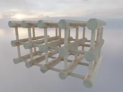 Empty wine rack Free low-poly 3D model