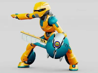 BATTLE DROID RF-900 Rigged for Unreal Engine - Unity - MIXAMO 3D model