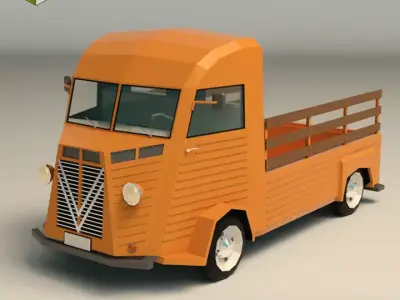 Low Poly Pickup Van 02 Low-poly 3D model