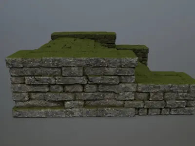 Ruin Stairs Low-poly 3D model