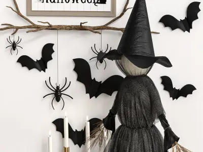 Decoration set for Halloween 01 3D model