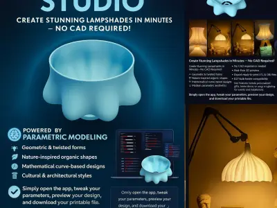 3D Lamp Shade Generator Customizable Lampshade  for 3D Printing  3D print model
