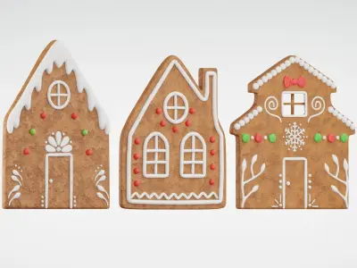 Gingerbread Christmas Cookie - House 3D Model Collection