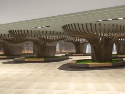 Sunken plaza aerocity 3D model