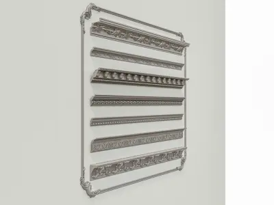 Classic carvings moldings and gypsum cornice 3 3D model
