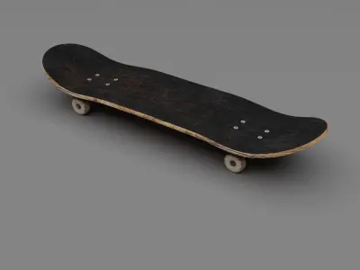 Post Apocalyptic Old Skate Low Poly PBR - Blender Native Asset Low-poly 3D model