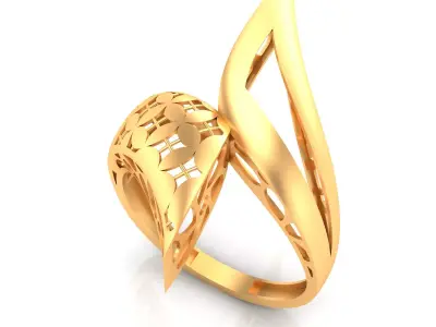 fusion women gold ring 3D print model purchase
